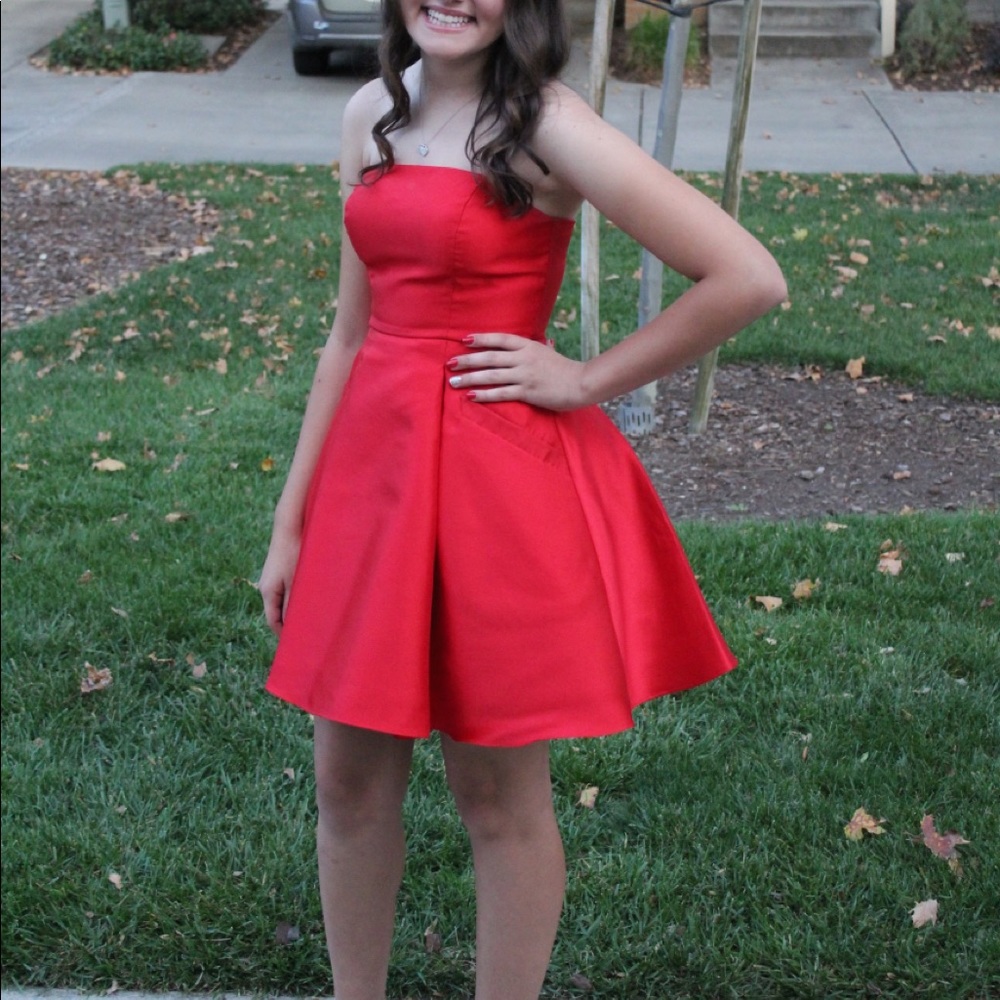 Strapless Fancy Red Dress
